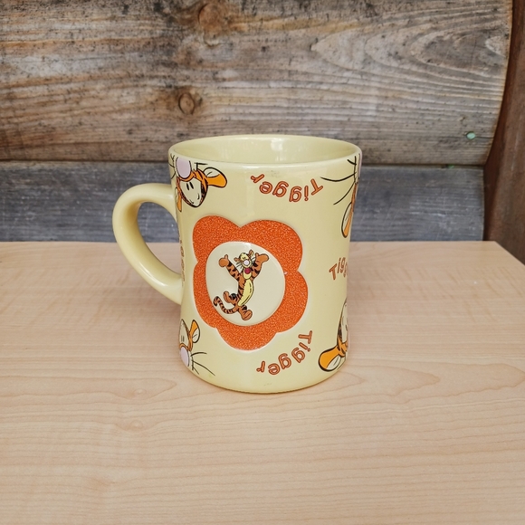 Disney Other - Walt Disney Parks‎ Tigger Mug Large Orange Textured Flower 3D Ceramic Cup  15 oz